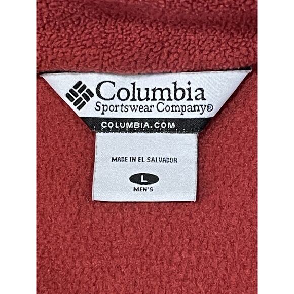Columbia Men’s Sz Large 1/4 Zip Red Pullover Long Sleeve High Neck Casual Hiking - Picture 9 of 10